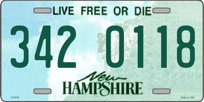 NH license plate 3420118