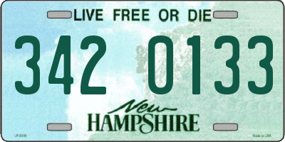 NH license plate 3420133