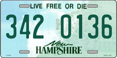 NH license plate 3420136