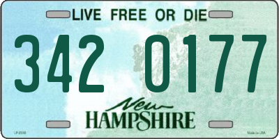 NH license plate 3420177