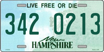 NH license plate 3420213