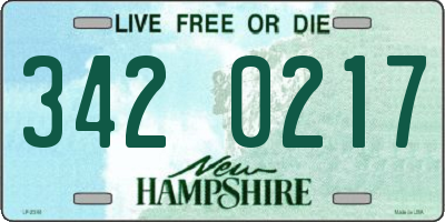 NH license plate 3420217