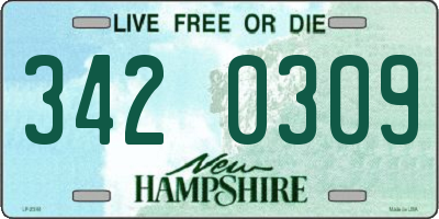 NH license plate 3420309