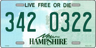 NH license plate 3420322