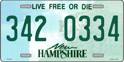 NH license plate 3420334