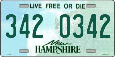 NH license plate 3420342