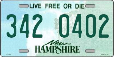 NH license plate 3420402