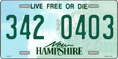 NH license plate 3420403