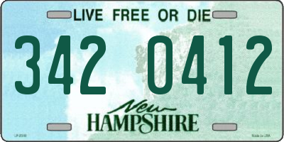 NH license plate 3420412