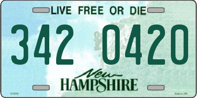 NH license plate 3420420