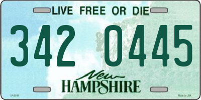 NH license plate 3420445