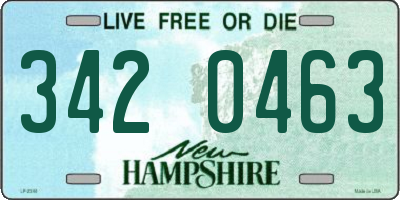 NH license plate 3420463