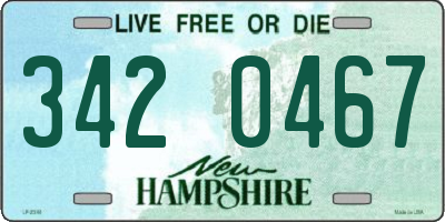 NH license plate 3420467