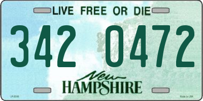 NH license plate 3420472
