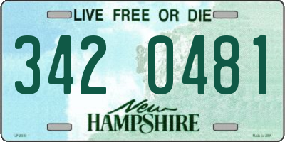 NH license plate 3420481