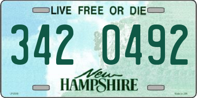 NH license plate 3420492