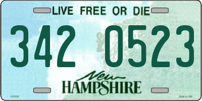 NH license plate 3420523