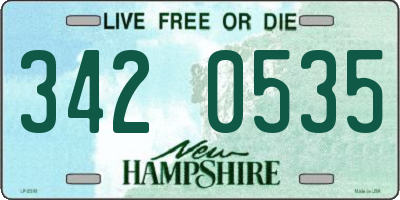 NH license plate 3420535