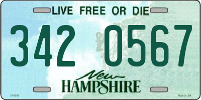 NH license plate 3420567