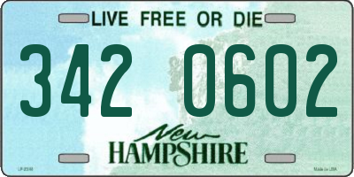 NH license plate 3420602