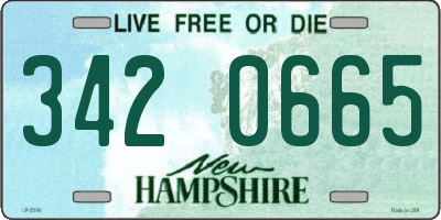 NH license plate 3420665