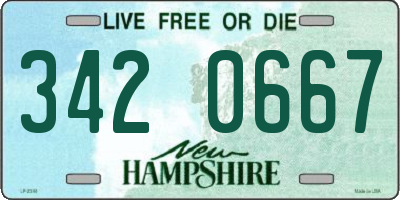 NH license plate 3420667