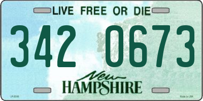 NH license plate 3420673