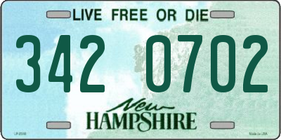 NH license plate 3420702