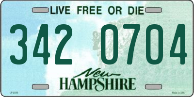 NH license plate 3420704