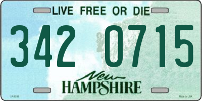 NH license plate 3420715