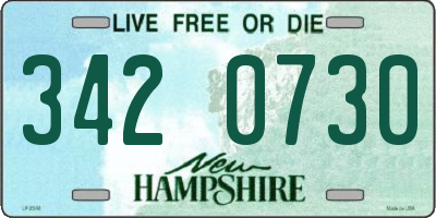 NH license plate 3420730