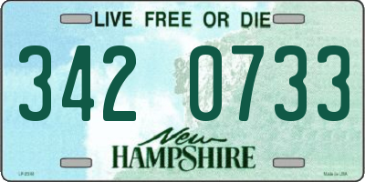 NH license plate 3420733