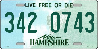 NH license plate 3420743