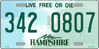 NH license plate 3420807