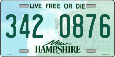 NH license plate 3420876