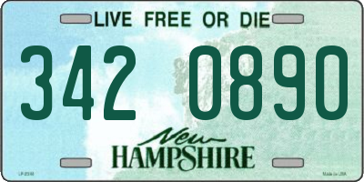 NH license plate 3420890