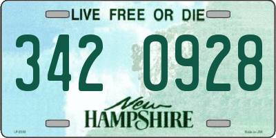 NH license plate 3420928