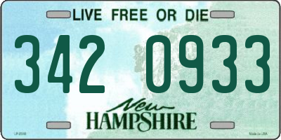 NH license plate 3420933