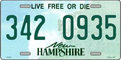 NH license plate 3420935
