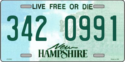NH license plate 3420991
