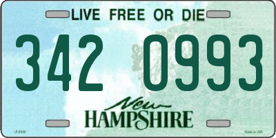 NH license plate 3420993