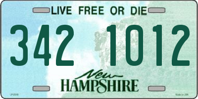 NH license plate 3421012