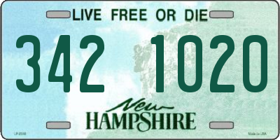 NH license plate 3421020