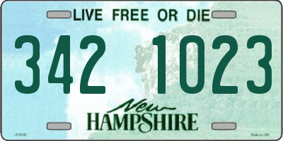NH license plate 3421023