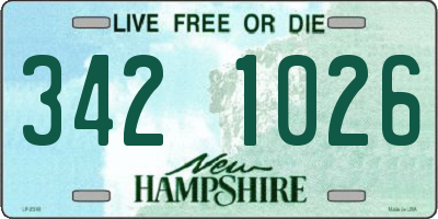 NH license plate 3421026