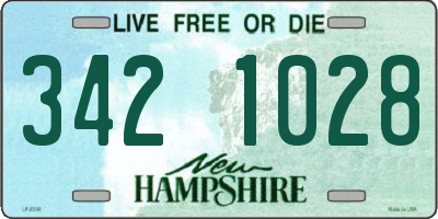NH license plate 3421028