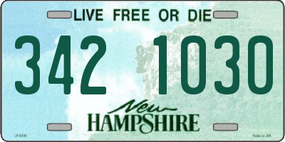 NH license plate 3421030