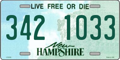 NH license plate 3421033