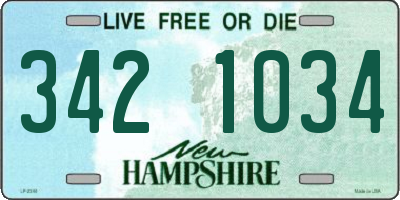 NH license plate 3421034