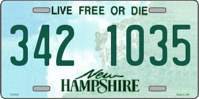 NH license plate 3421035